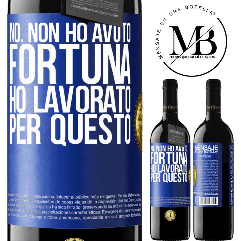39,95 € Spedizione Gratuita | Vino rosso Edizione RED MBE Riserva No. Non ho avuto fortuna, ho lavorato per questo Etichetta Blu. Etichetta personalizzabile Riserva 12 Mesi Raccogliere 2015 Tempranillo