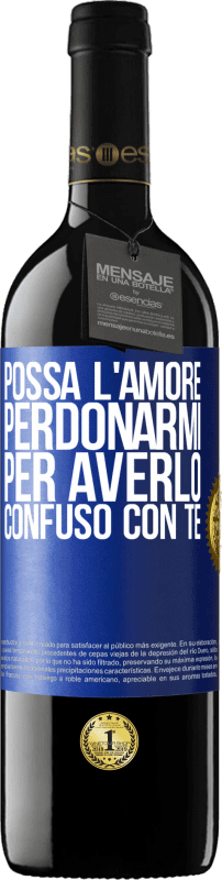 39,95 € Spedizione Gratuita | Vino rosso Edizione RED MBE Riserva Possa l'amore perdonarmi per averlo confuso con te Etichetta Blu. Etichetta personalizzabile Riserva 12 Mesi Raccogliere 2015 Tempranillo