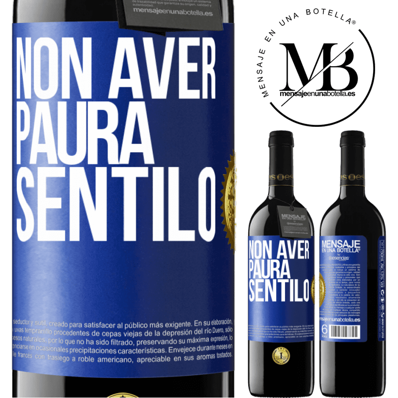 39,95 € Spedizione Gratuita | Vino rosso Edizione RED MBE Riserva Non aver paura, sentilo Etichetta Blu. Etichetta personalizzabile Riserva 12 Mesi Raccogliere 2016 Tempranillo