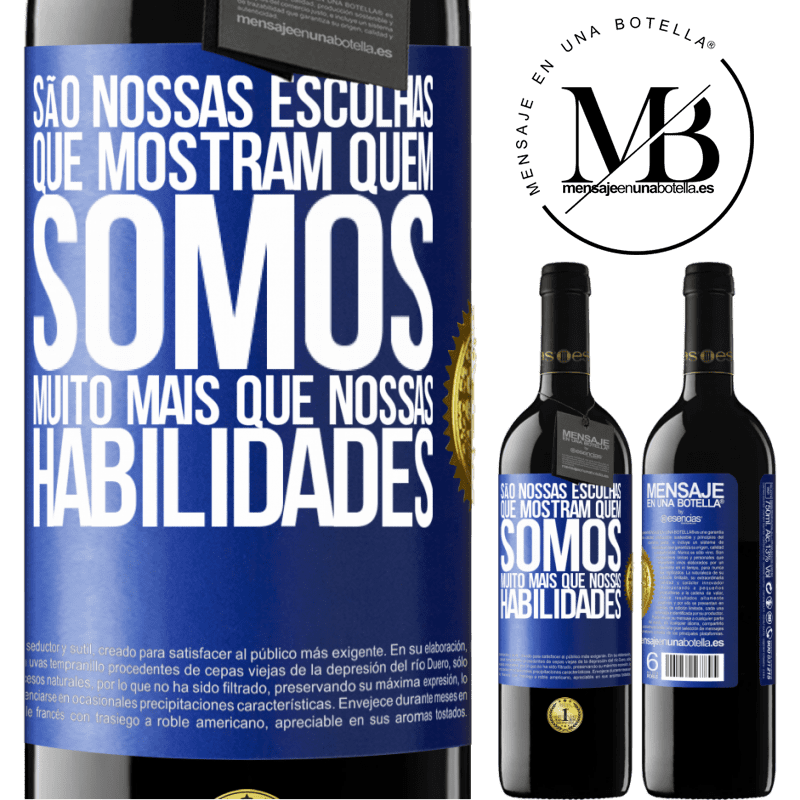 39,95 € Envio grátis | Vinho tinto Edição RED MBE Reserva São nossas escolhas que mostram quem somos, muito mais que nossas habilidades Etiqueta Azul. Etiqueta personalizável Reserva 12 Meses Colheita 2014 Tempranillo