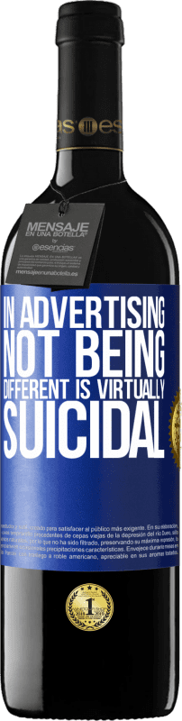 39,95 € Free Shipping | Red Wine RED Edition MBE Reserve In advertising, not being different is virtually suicidal Blue Label. Customizable label Reserve 12 Months Harvest 2015 Tempranillo