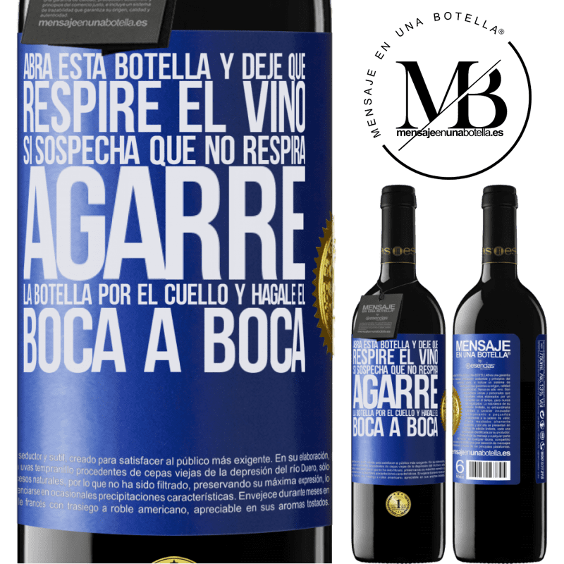 39,95 € Envío gratis | Vino Tinto Edición RED MBE Reserva Abra esta botella y deje que respire el vino. Si sospecha que no respira, agarre la botella por el cuello y hágale el boca a Etiqueta Azul. Etiqueta personalizable Reserva 12 Meses Cosecha 2014 Tempranillo