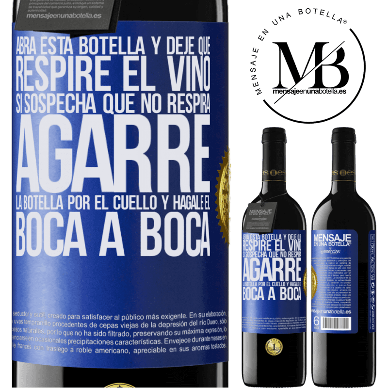 39,95 € Envío gratis | Vino Tinto Edición RED MBE Reserva Abra esta botella y deje que respire el vino. Si sospecha que no respira, agarre la botella por el cuello y hágale el boca a Etiqueta Azul. Etiqueta personalizable Reserva 12 Meses Cosecha 2016 Tempranillo