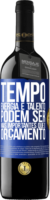 39,95 € Envio grátis | Vinho tinto Edição RED MBE Reserva Tempo, energia e talento podem ser mais importantes que o orçamento Etiqueta Azul. Etiqueta personalizável Reserva 12 Meses Colheita 2016 Tempranillo