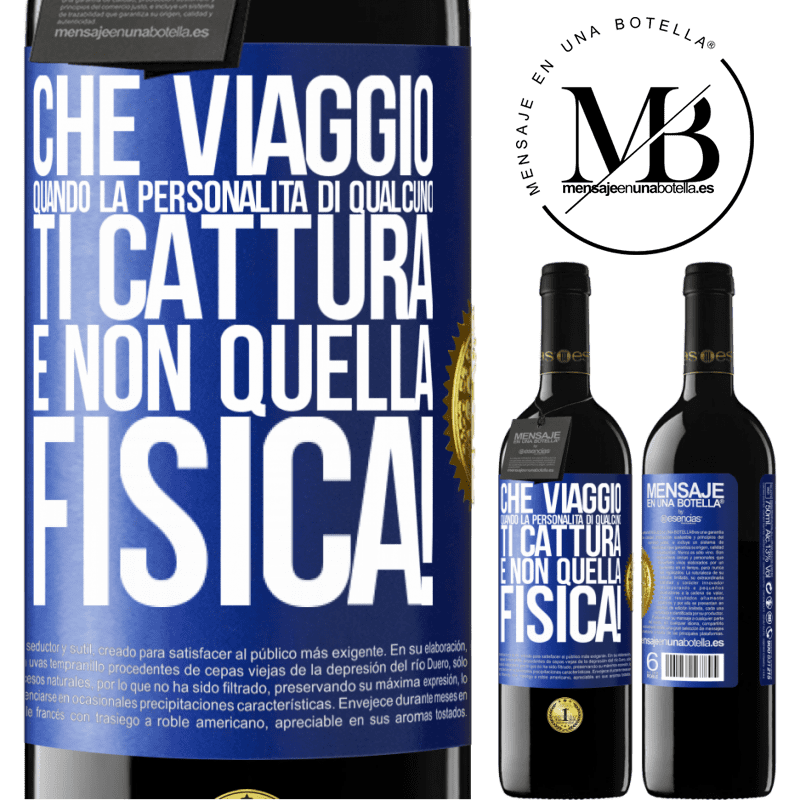 39,95 € Spedizione Gratuita | Vino rosso Edizione RED MBE Riserva che viaggio quando la personalità di qualcuno ti cattura e non quella fisica! Etichetta Blu. Etichetta personalizzabile Riserva 12 Mesi Raccogliere 2015 Tempranillo