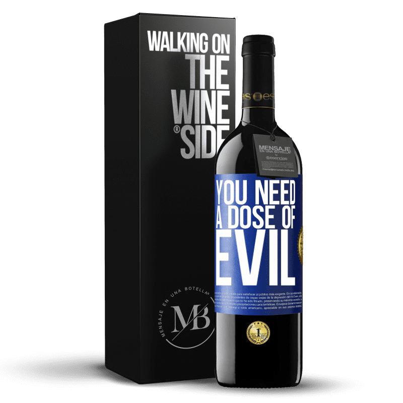 24,95 € Free Shipping | Red Wine RED Edition Crianza 6 Months You need a dose of evil Blue Label. Customizable label Aging in oak barrels 6 Months Harvest 2019 Tempranillo