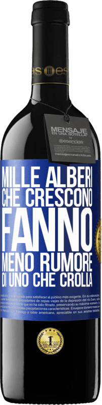 39,95 € | Vino rosso Edizione RED MBE Riserva Mille alberi che crescono fanno meno rumore di uno che crolla Etichetta Blu. Etichetta personalizzabile Riserva 12 Mesi Raccogliere 2015 Tempranillo