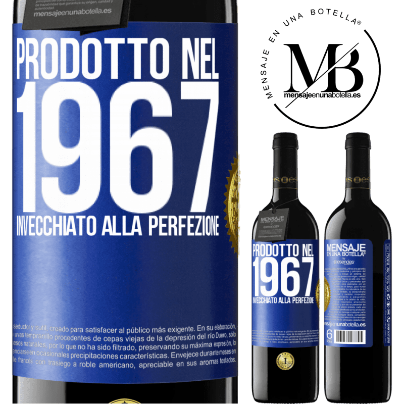 39,95 € Spedizione Gratuita | Vino rosso Edizione RED MBE Riserva Prodotto nel 1967. Invecchiato alla perfezione Etichetta Blu. Etichetta personalizzabile Riserva 12 Mesi Raccogliere 2015 Tempranillo
