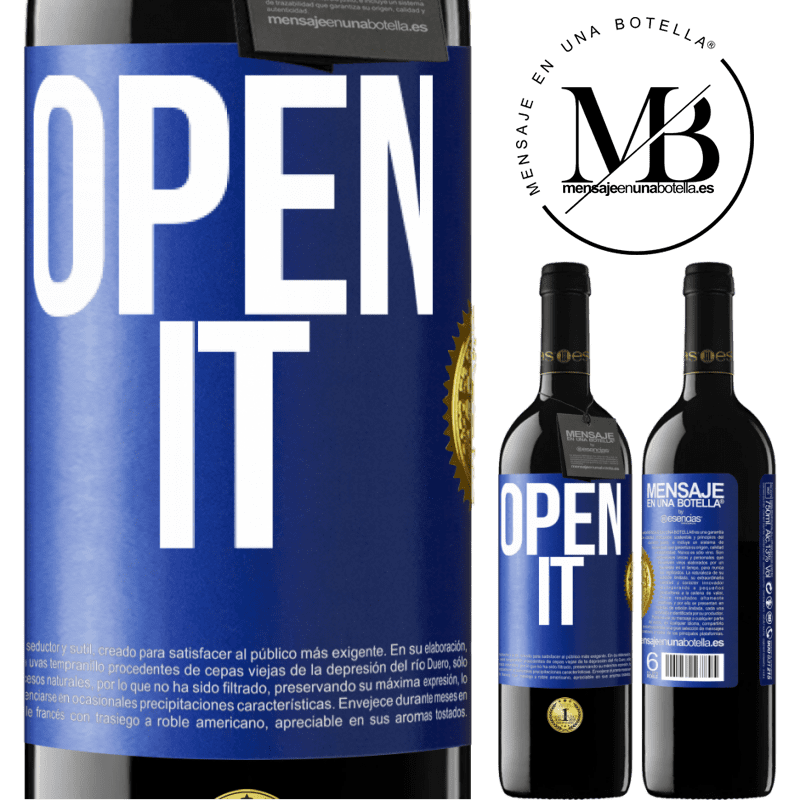 39,95 € Free Shipping | Red Wine RED Edition MBE Reserve Open it Blue Label. Customizable label Reserve 12 Months Harvest 2015 Tempranillo