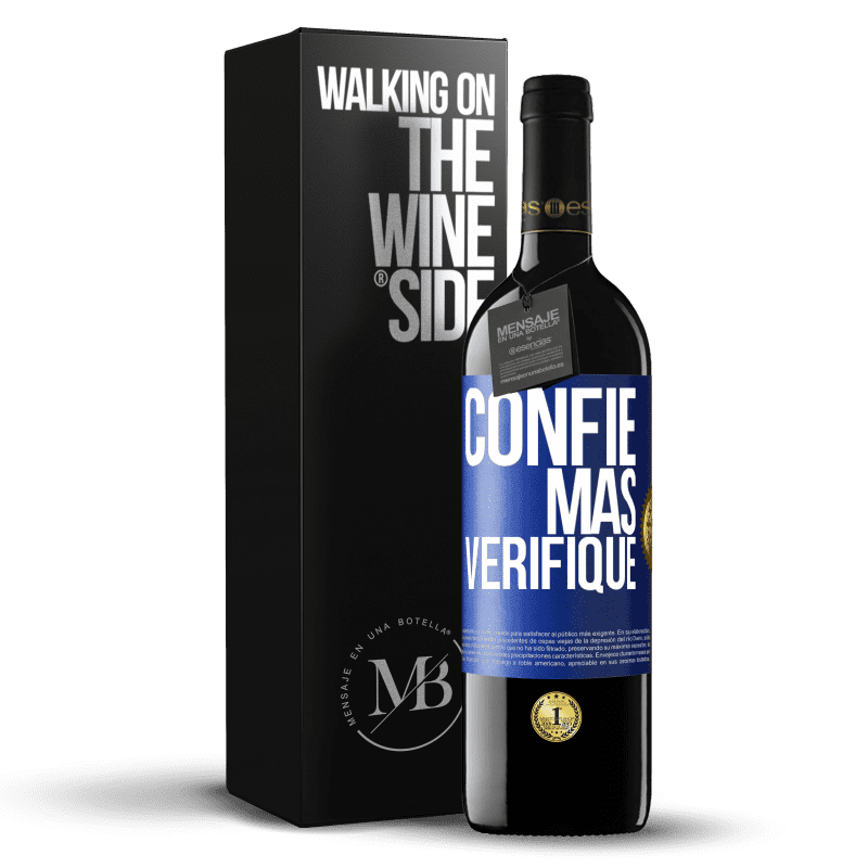 39,95 € Envio grátis | Vinho tinto Edição RED MBE Reserva Confie, mas verifique Etiqueta Azul. Etiqueta personalizável Reserva 12 Meses Colheita 2014 Tempranillo