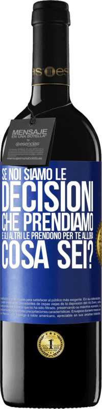 Spedizione Gratuita | Vino rosso Edizione RED MBE Riserva Se noi siamo le decisioni che prendiamo e gli altri le prendono per te, allora cosa sei? Etichetta Blu. Etichetta personalizzabile Riserva 12 Mesi Raccogliere 2014 Tempranillo