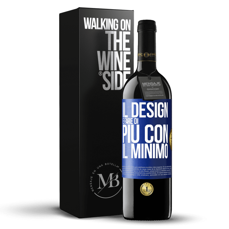 39,95 € Spedizione Gratuita | Vino rosso Edizione RED MBE Riserva Il design è fare di più con il minimo Etichetta Blu. Etichetta personalizzabile Riserva 12 Mesi Raccogliere 2014 Tempranillo