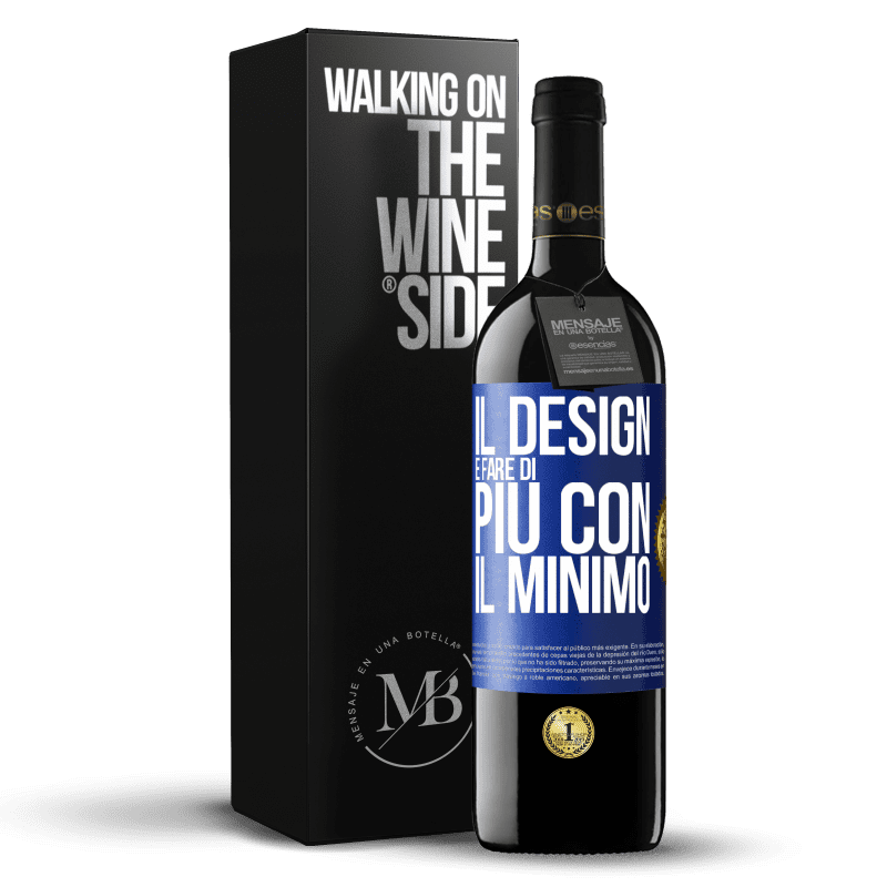 39,95 € Spedizione Gratuita | Vino rosso Edizione RED MBE Riserva Il design è fare di più con il minimo Etichetta Blu. Etichetta personalizzabile Riserva 12 Mesi Raccogliere 2016 Tempranillo