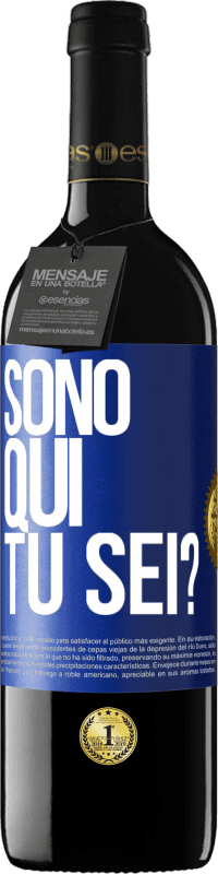 Spedizione Gratuita | Vino rosso Edizione RED MBE Riserva Sono qui. Tu sei? Etichetta Blu. Etichetta personalizzabile Riserva 12 Mesi Raccogliere 2014 Tempranillo