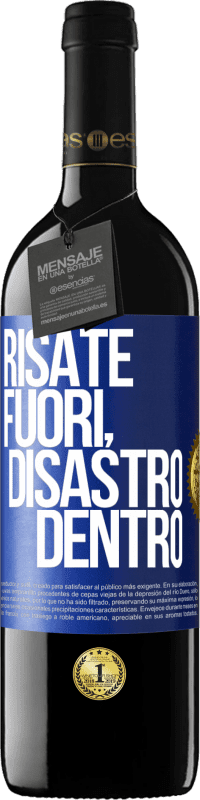 39,95 € Spedizione Gratuita | Vino rosso Edizione RED MBE Riserva Risate fuori, disastro dentro Etichetta Blu. Etichetta personalizzabile Riserva 12 Mesi Raccogliere 2016 Tempranillo