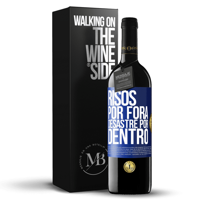 39,95 € Envio grátis | Vinho tinto Edição RED MBE Reserva Risos por fora, desastre por dentro Etiqueta Azul. Etiqueta personalizável Reserva 12 Meses Colheita 2016 Tempranillo