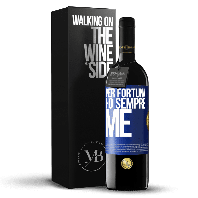 39,95 € Spedizione Gratuita | Vino rosso Edizione RED MBE Riserva Per fortuna ho sempre me Etichetta Blu. Etichetta personalizzabile Riserva 12 Mesi Raccogliere 2014 Tempranillo