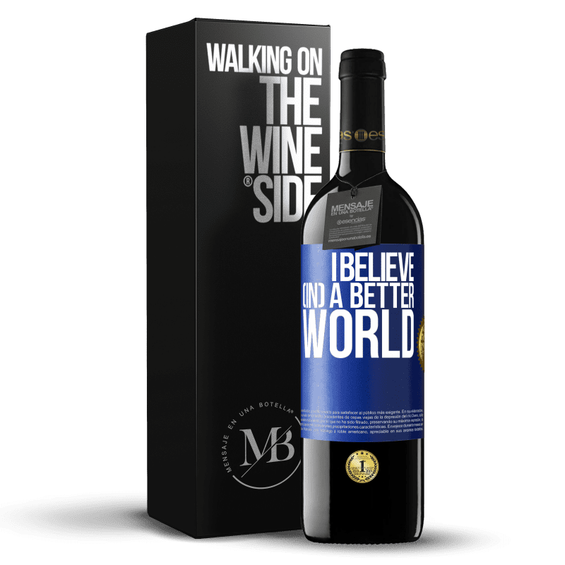 39,95 € Free Shipping | Red Wine RED Edition MBE Reserve I believe (IN) a better world Blue Label. Customizable label Reserve 12 Months Harvest 2016 Tempranillo