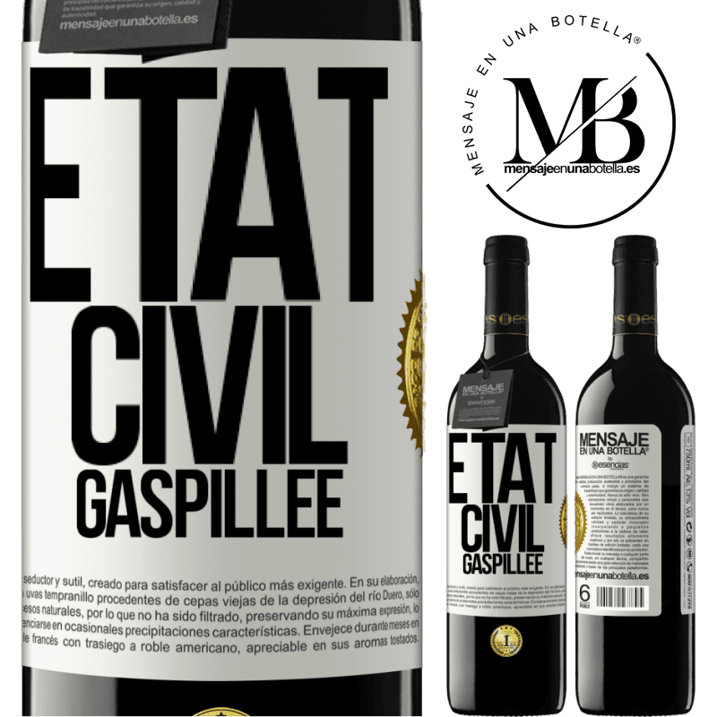 39,95 € Envoi gratuit | Vin rouge Édition RED MBE Réserve État civil: gaspillée Étiquette Blanche. Étiquette personnalisable Réserve 12 Mois Récolte 2014 Tempranillo