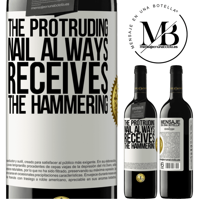 24,95 € Free Shipping | Red Wine RED Edition Crianza 6 Months The protruding nail always receives the hammering White Label. Customizable label Aging in oak barrels 6 Months Harvest 2019 Tempranillo