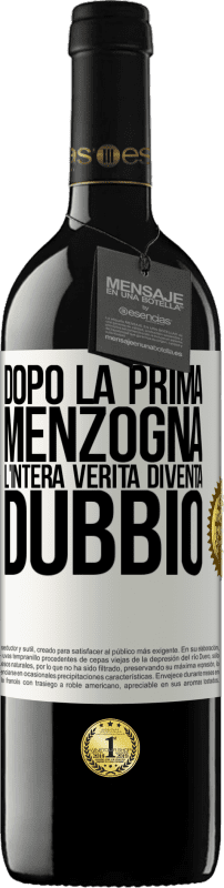 «Dopo la prima menzogna, l'intera verità diventa dubbio» Edizione RED MBE Riserva