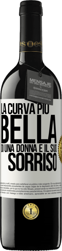 39,95 € | Vino rosso Edizione RED MBE Riserva La curva più bella di una donna è il suo sorriso Etichetta Bianca. Etichetta personalizzabile Riserva 12 Mesi Raccogliere 2015 Tempranillo