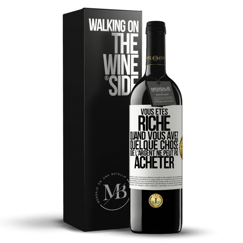 39,95 € Envoi gratuit | Vin rouge Édition RED MBE Réserve Vous êtes riche quand vous avez quelque chose que l'argent ne peut pas acheter Étiquette Blanche. Étiquette personnalisable Réserve 12 Mois Récolte 2015 Tempranillo