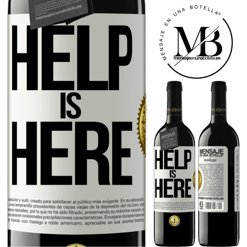 39,95 € Free Shipping | Red Wine RED Edition MBE Reserve Help is Here White Label. Customizable label Reserve 12 Months Harvest 2015 Tempranillo