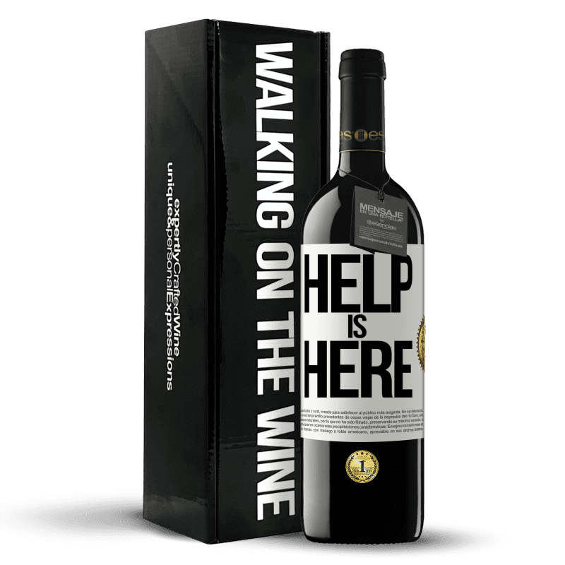 39,95 € Envío gratis | Vino Tinto Edición RED MBE Reserva Help is Here Etiqueta Blanca. Etiqueta personalizable Reserva 12 Meses Cosecha 2015 Tempranillo