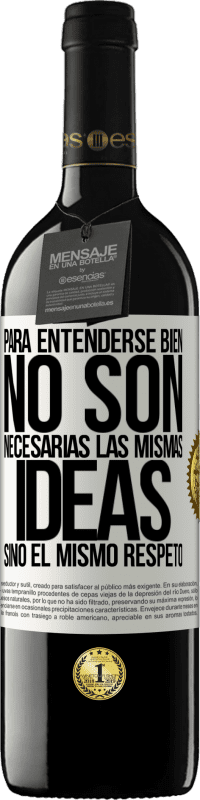 «Para entenderse bien no son necesarias las mismas ideas, sino el mismo respeto» Edición RED MBE Reserva