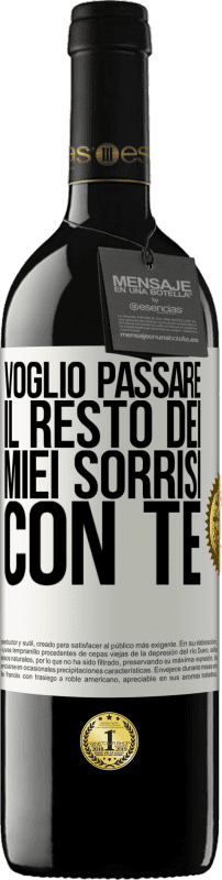 39,95 € Spedizione Gratuita | Vino rosso Edizione RED MBE Riserva Voglio passare il resto dei miei sorrisi con te Etichetta Bianca. Etichetta personalizzabile Riserva 12 Mesi Raccogliere 2014 Tempranillo