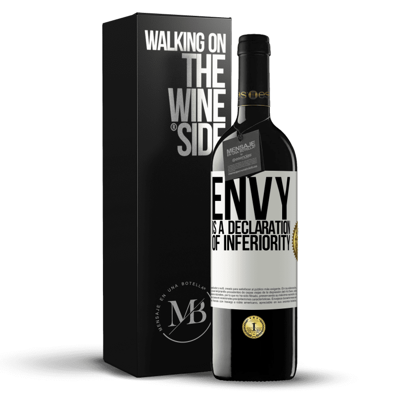 39,95 € Free Shipping | Red Wine RED Edition MBE Reserve Envy is a declaration of inferiority White Label. Customizable label Reserve 12 Months Harvest 2014 Tempranillo