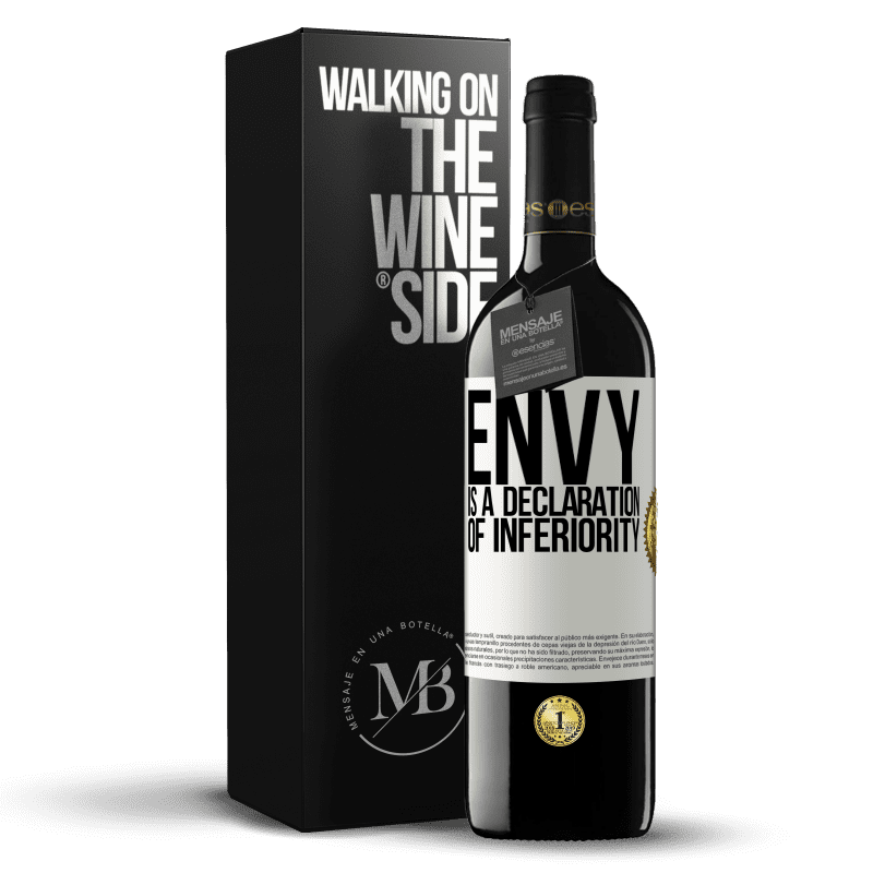 39,95 € Free Shipping | Red Wine RED Edition MBE Reserve Envy is a declaration of inferiority White Label. Customizable label Reserve 12 Months Harvest 2015 Tempranillo