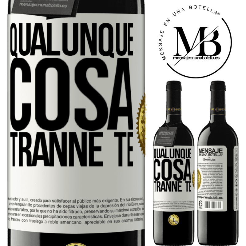 39,95 € Spedizione Gratuita | Vino rosso Edizione RED MBE Riserva Qualunque cosa tranne te Etichetta Bianca. Etichetta personalizzabile Riserva 12 Mesi Raccogliere 2015 Tempranillo