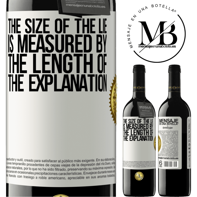 24,95 € Free Shipping | Red Wine RED Edition Crianza 6 Months The size of the lie is measured by the length of the explanation White Label. Customizable label Aging in oak barrels 6 Months Harvest 2019 Tempranillo