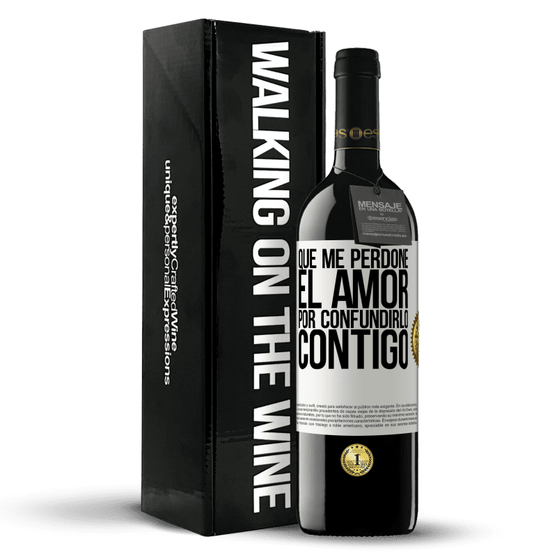 39,95 € Envío gratis | Vino Tinto Edición RED MBE Reserva Que me perdone el amor por confundirlo contigo Etiqueta Blanca. Etiqueta personalizable Reserva 12 Meses Cosecha 2016 Tempranillo