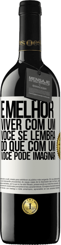 39,95 € | Vinho tinto Edição RED MBE Reserva É melhor viver com um Você se lembra do que com um Você pode imaginar Etiqueta Branca. Etiqueta personalizável Reserva 12 Meses Colheita 2015 Tempranillo