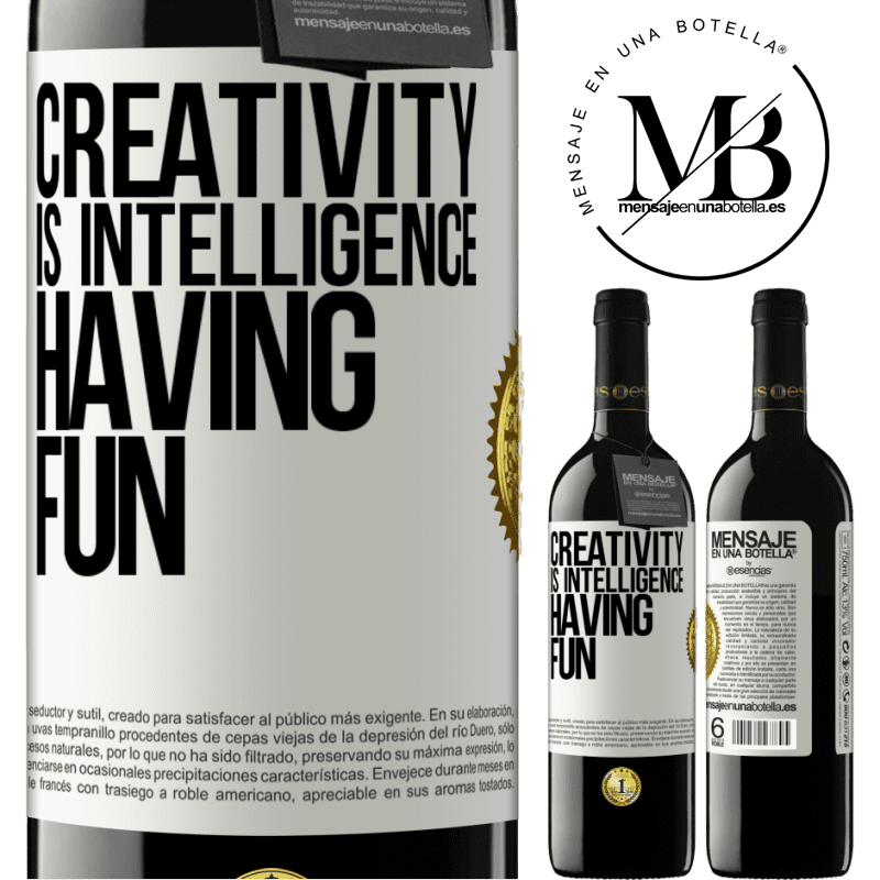 39,95 € Free Shipping | Red Wine RED Edition MBE Reserve Creativity is intelligence having fun White Label. Customizable label Reserve 12 Months Harvest 2014 Tempranillo