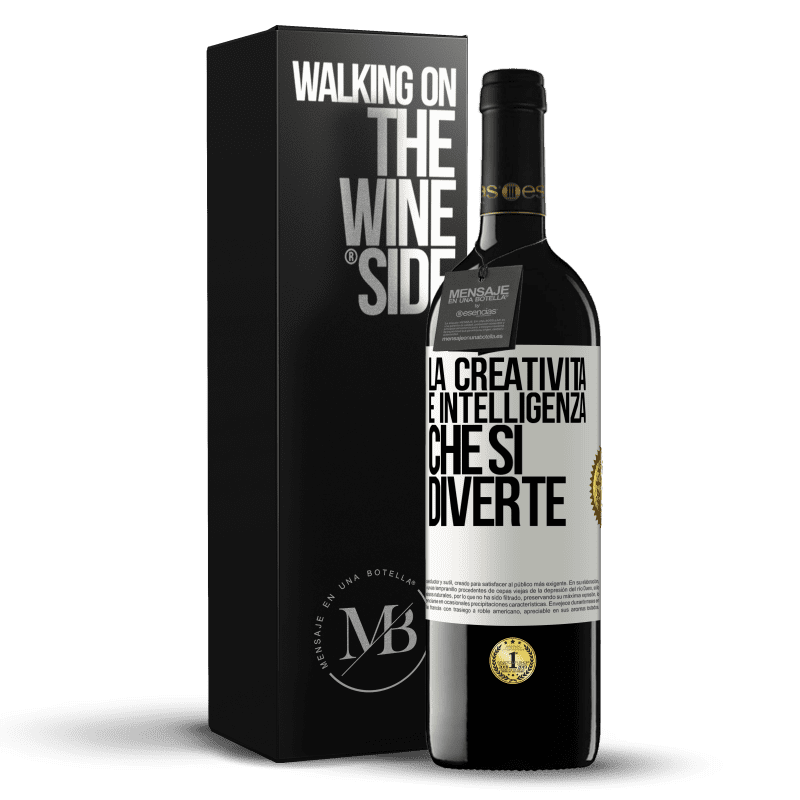 39,95 € Spedizione Gratuita | Vino rosso Edizione RED MBE Riserva La creatività è intelligenza che si diverte Etichetta Bianca. Etichetta personalizzabile Riserva 12 Mesi Raccogliere 2016 Tempranillo