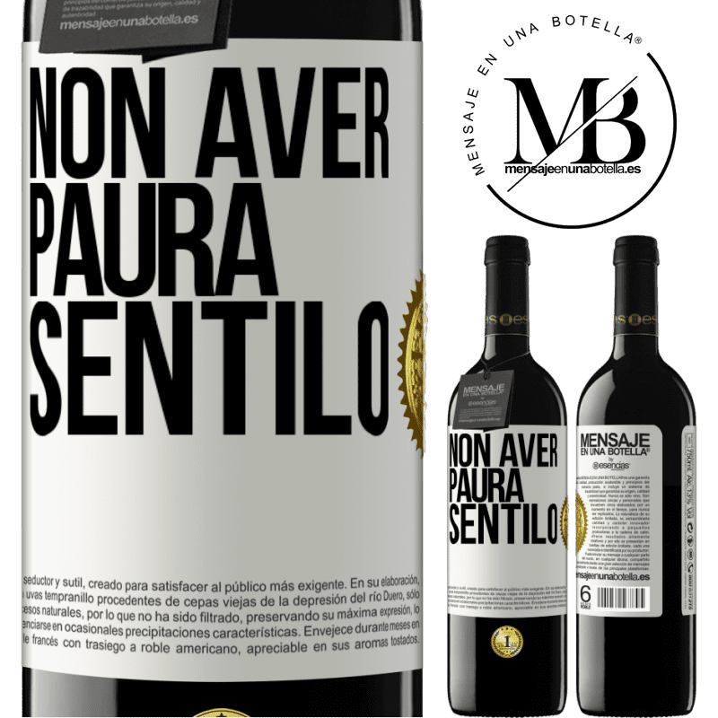 39,95 € Spedizione Gratuita | Vino rosso Edizione RED MBE Riserva Non aver paura, sentilo Etichetta Bianca. Etichetta personalizzabile Riserva 12 Mesi Raccogliere 2014 Tempranillo