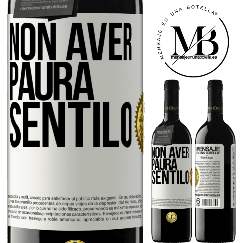 39,95 € Spedizione Gratuita | Vino rosso Edizione RED MBE Riserva Non aver paura, sentilo Etichetta Bianca. Etichetta personalizzabile Riserva 12 Mesi Raccogliere 2016 Tempranillo