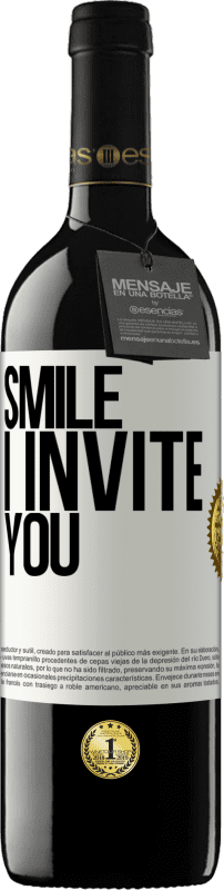 Free Shipping | Red Wine RED Edition MBE Reserve Smile I invite you White Label. Customizable label Reserve 12 Months Harvest 2014 Tempranillo