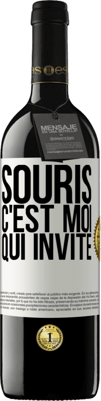 Envoi gratuit | Vin rouge Édition RED MBE Réserve Souris, c'est moi qui invite Étiquette Blanche. Étiquette personnalisable Réserve 12 Mois Récolte 2014 Tempranillo