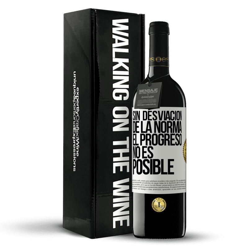 39,95 € Envío gratis | Vino Tinto Edición RED MBE Reserva Sin desviación de la norma, el progreso no es posible Etiqueta Blanca. Etiqueta personalizable Reserva 12 Meses Cosecha 2016 Tempranillo