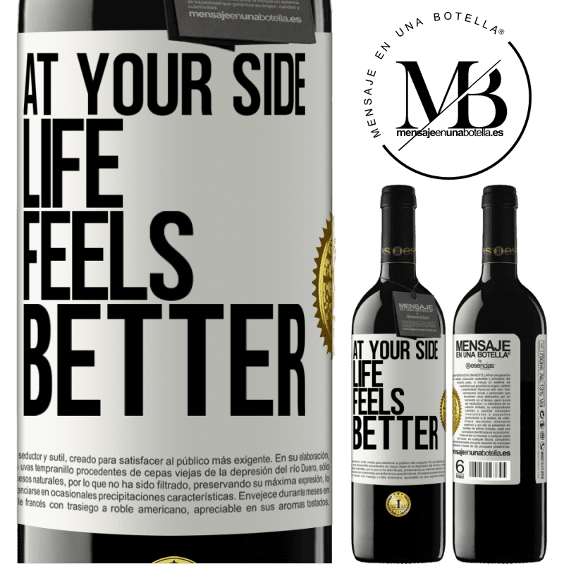 24,95 € Free Shipping | Red Wine RED Edition Crianza 6 Months At your side life feels better White Label. Customizable label Aging in oak barrels 6 Months Harvest 2019 Tempranillo