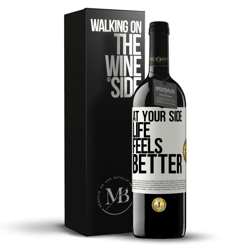 39,95 € Free Shipping | Red Wine RED Edition MBE Reserve At your side life feels better White Label. Customizable label Reserve 12 Months Harvest 2014 Tempranillo