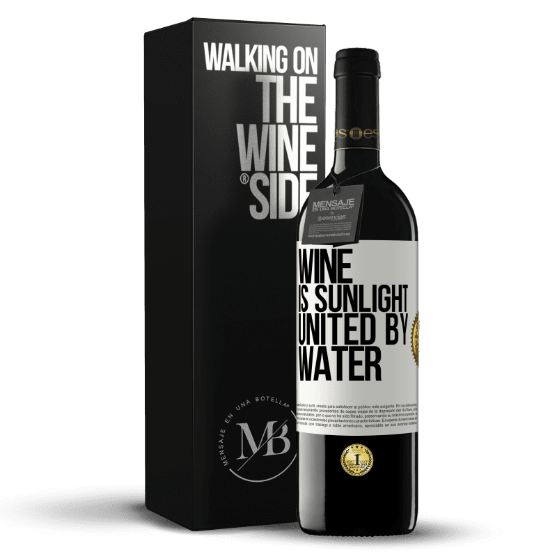 39,95 € Free Shipping | Red Wine RED Edition MBE Reserve Wine is sunlight, united by water White Label. Customizable label Reserve 12 Months Harvest 2015 Tempranillo