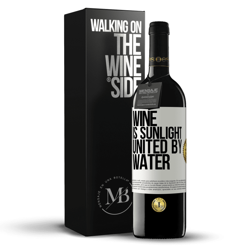 39,95 € Free Shipping | Red Wine RED Edition MBE Reserve Wine is sunlight, united by water White Label. Customizable label Reserve 12 Months Harvest 2016 Tempranillo