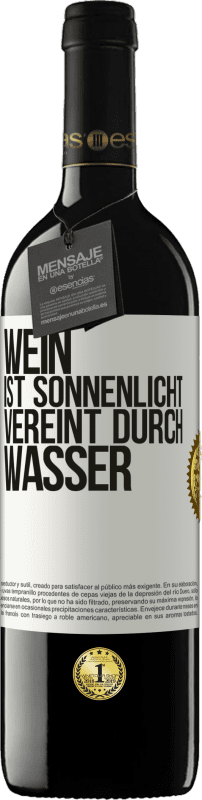 39,95 € Kostenloser Versand | Rotwein RED Ausgabe MBE Reserve Wein ist Sonnenlicht, vereint durch Wasser Weißes Etikett. Anpassbares Etikett Reserve 12 Monate Ernte 2015 Tempranillo