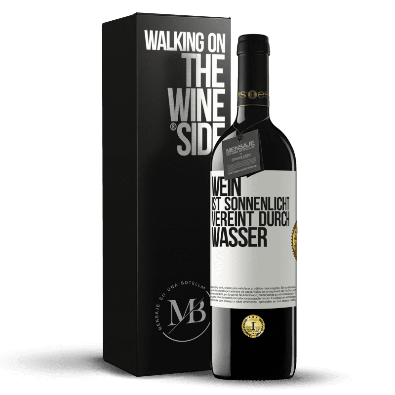 39,95 € Kostenloser Versand | Rotwein RED Ausgabe MBE Reserve Wein ist Sonnenlicht, vereint durch Wasser Weißes Etikett. Anpassbares Etikett Reserve 12 Monate Ernte 2015 Tempranillo